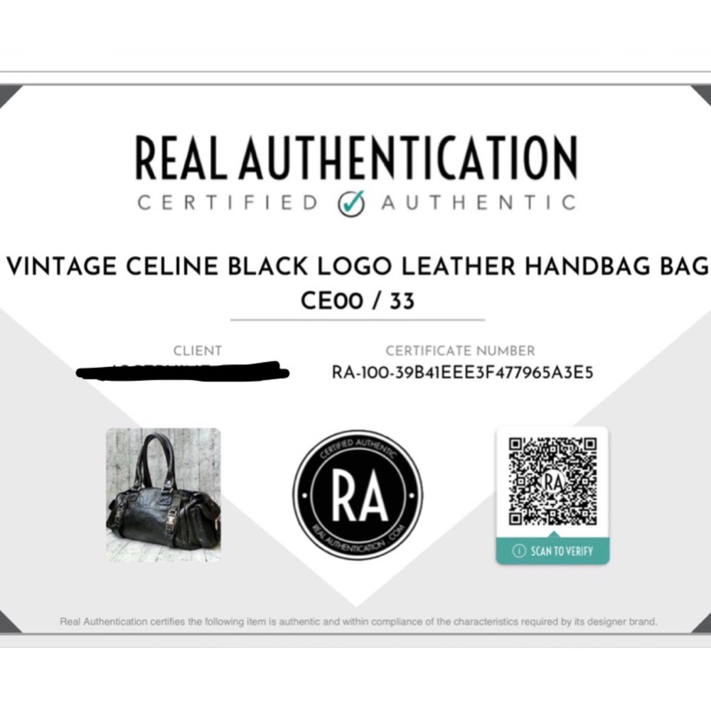 Vintage Celine Authentic Black Logo Leather Handbag Bag CE00 / 33 made in italy - Picture 10 of 10